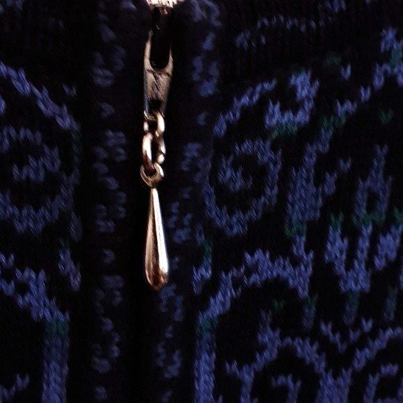 talbots cardigan sweater 100% cotton xs s 2 women's p petite blue black classic - Picture 3 of 5